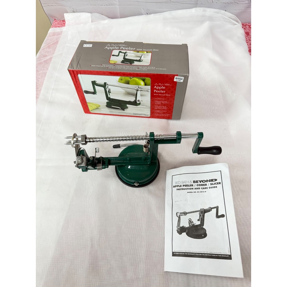 My Perfect Kitchen Apple Peeler Corer Slicer Green Vacuum Base 83-2015-B